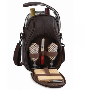 Brava Brown Vegan Leather Two Bottle Tote