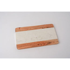 Marble and Acacia Wood Serving Board w/Cheese Knife
