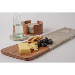 Marble and Acacia Wood Long Charcuterie Board