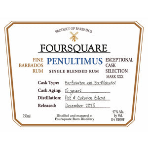Foursquare Penultimus 15 Year Old Rum