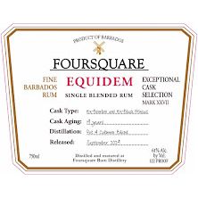 Foursquare Rum Equidem Exceptional Cask Series Mark XXVII