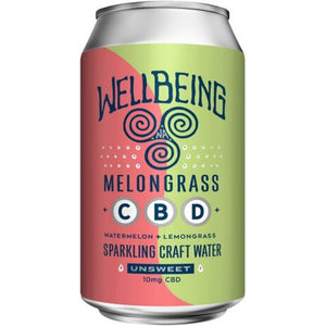 Image of Wellbeing Melongrass Sparkling Craft CBD Water - Single from Wellbeing