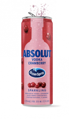 Absolut x Ocean Spray - Vodka Cranberry (4 pack 12oz cans) (4 pack 12oz cans)