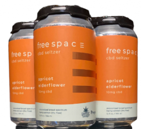 4 Hands Brewing Co. - Free Space CBD Seltzer Apricot Elderflower (4 pack 12oz cans) (4 pack 12oz cans)