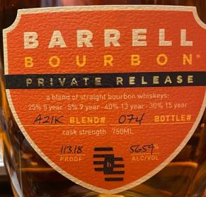 Barrell Bourbon - A21k Private Release (750ml) (750ml)