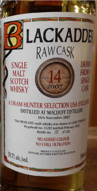 2007 Blackadder Macduff 14 Year Raw Cask Highland Single Malt Scotch (700ml) (700ml)