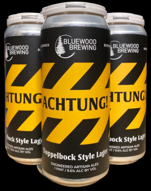Bluewood Brewing - Achtung! Doppelbock Style Lager (4 pack 16oz cans) (4 pack 16oz cans)