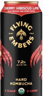 Flying Embers - Cherry Hibiscus Lime Hard Kombucha (6 pack 12oz cans) (6 pack 12oz cans)