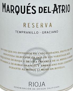 Marques del Atrio - Marqueds del Atrio Rioja Reserva 2015 (750ml) (750ml)