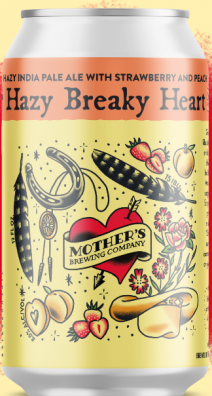 Mother's Brewing Company - Hazy Breaky Heart Hazy IPA W/ Strawberry & Peach (4 pack 12oz cans) (4 pack 12oz cans)
