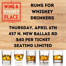 Rums for Whiskey Drinkers April 6th - Tasting Class @ New Ballas (750ml) (750ml)