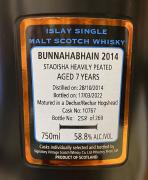 Signatory Bunnahabhain - 2014 Staoisha (Peated) 7 Year Single Malt Scotch Cask Strength 58.8% abv 0 (750)