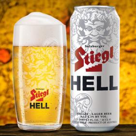 Stiegl - Hell Helles Lager Beer (4 pack 16.9oz cans) (4 pack 16.9oz cans)