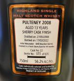 Signatory Pulteney - 2008 Single Malt Scotch Cask Strength 56.2% abv (750)